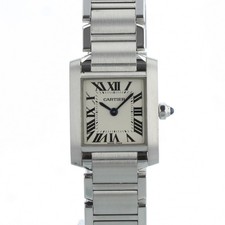 Cartier Tank Francaise 3217 20mm Silver Dial Stainless Steel Ladies Watch