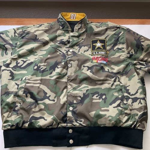 Vtg 2004 US Army 01 JH Design Nascar Racing Jacket Reversible Black,Camo2XL #508 - Picture 8 of 22