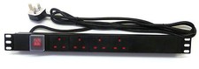 Image of 19” 1U 4 Way Rack Mount Power Distribution Unit PDU For Data Lan Cabinet Switch