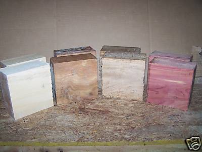 FOUR KILN DRIED VARIETY BOWL BLANK MAPLE, POPLAR, BOX ELDER, SAPELE 6'' X 6'' X 3''