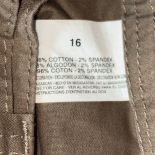 Gloria Vanderbilt Cargo Pants Women's Size 16 Brown Belted Outdoors Hiking - Picture 9 of 10