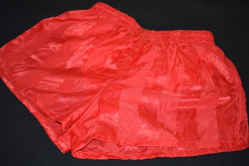 Shorts Short Sprinter Pant Vintage Deadstock Nylon Glanz Shiny Rot 80s S M L NEU - Picture 5 of 20