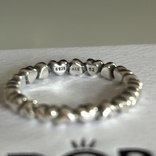 Authentic Pandora ๐ Stackable ring ๐Forever Love Heart ๐ Size 52 ๐ 925 ALE - Picture 9 of 15