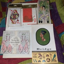 new/used Vintage Bridge Tally Card/pad Variety 16 Taylor tally pretty lady cards