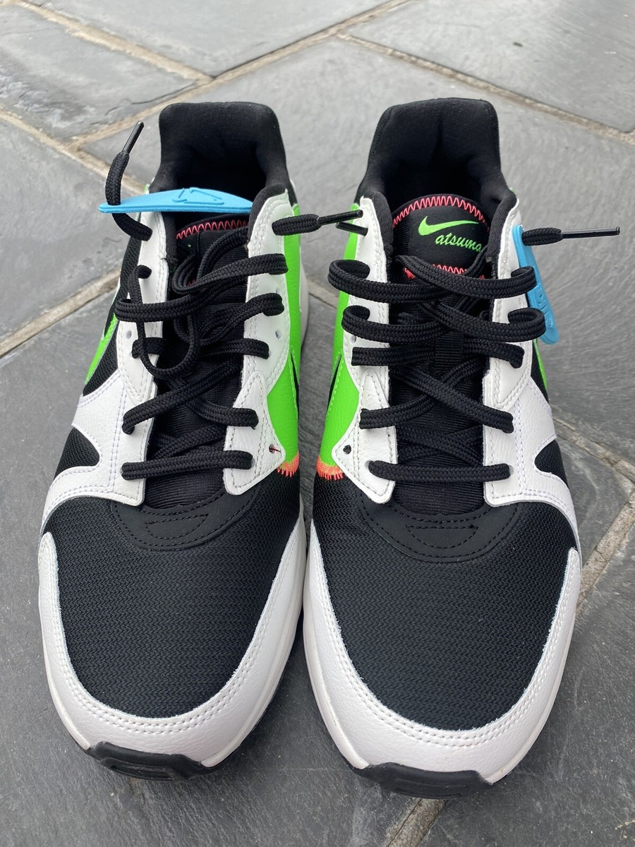 Nike Atsuma Sneakers, Black/Summit White/ Green Strike, Size 10