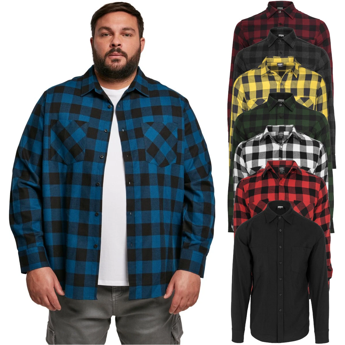 JACKETOWN Giacca Boscaiolo Uomo In Flanella A Quadri Con Cappuccio E Interno In Sherpa