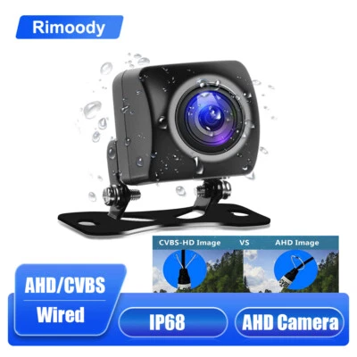RIMOODY AHD/CVBS Car Backup Camera Waterproof Plate Rear View Night Vision Reverse 1080P