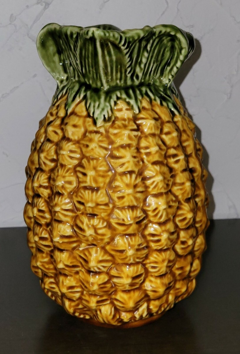 Vintage Ceramic Pineapple Pitcher Olfaire 8.5