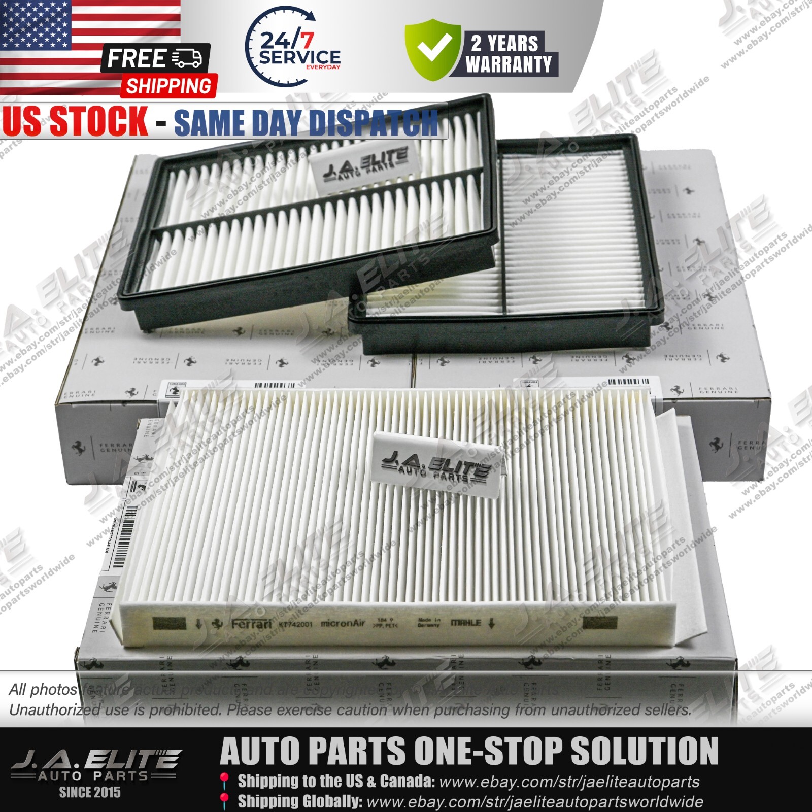 3pcs Air Filter for Ferrari Portofino Roma 338255, 819887