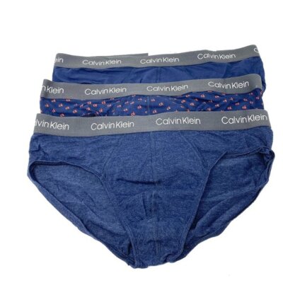 Calvin Klein 3 PACK Blue Underwear Brief Cotton Men's Size NP21660416