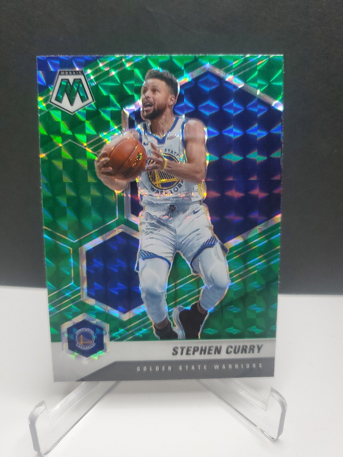 2020-21 Mosaic Stephen Curry Green Prizm #175 Warriors