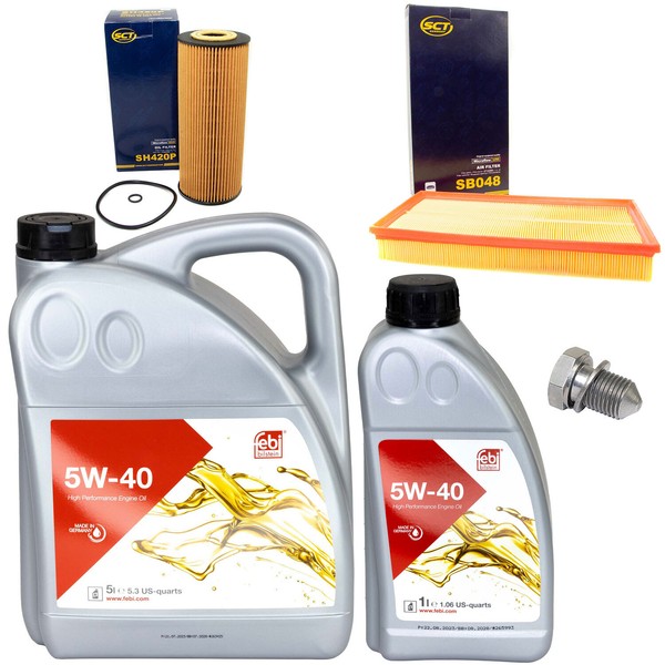 MotoröL Filter Set 5W-40 6 Liter + ÖLablassschraube FüR Seat Leon 2.8 Cupra 4-image