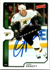Jason Arnott autographed hockey card (Dallas Stars) 2002 Upper Deck Victory #65