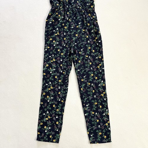 Lucky Brand Girl Navy Floral Print Flutter 1 Piece Romper Jumpsuit L 12 / 14 - Picture 5 of 9