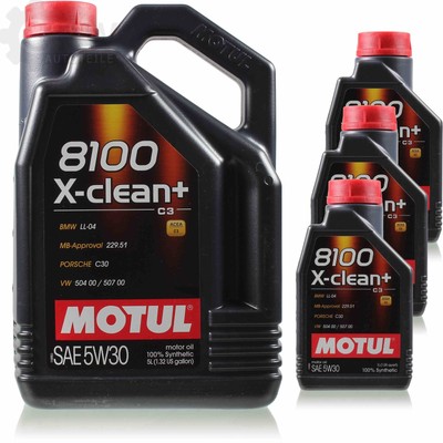8 Liter Original 106376 Motul 8100 X-clean+ 5W30 Öl Motoröl VW für BMW Porsche