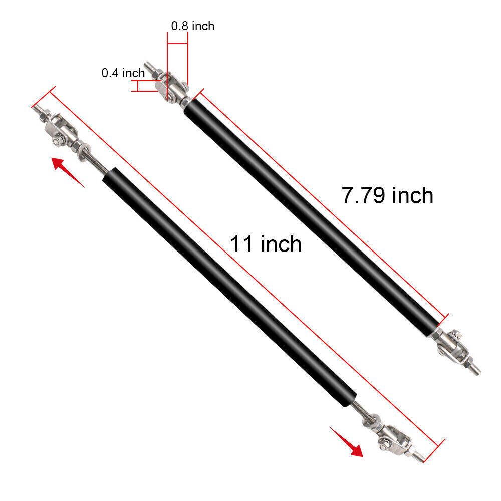 For Nissan Sentra  Front Bumper Lip Splitter Spoiler+Strut Rods Carbon Fiber