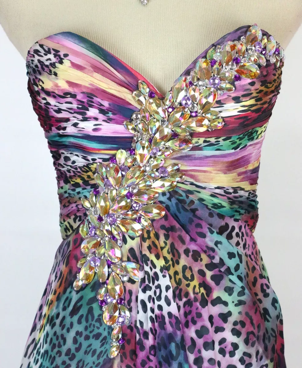 Leopard print top ball gown