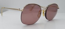 Vintage Anthony Martin Nylon 11 Gold Oval Half-Rim Metal Sunglasses FRAMES ONLY