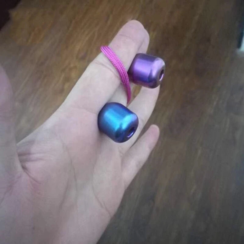 1PC Titanium Paracord Bead Necklace Bracelet Pendants Finger Begleri Worry Bead - Image 3 of 4