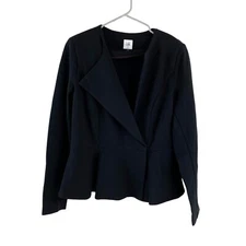 CAbi Agency Black Knit Peplum Blazer Sz 8