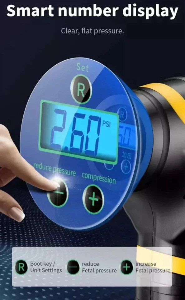 Bomba de Aire Coche 120W Inalámbrica con Pantalla Digital y Medidor LED. NUEVO Foto 4 de 4