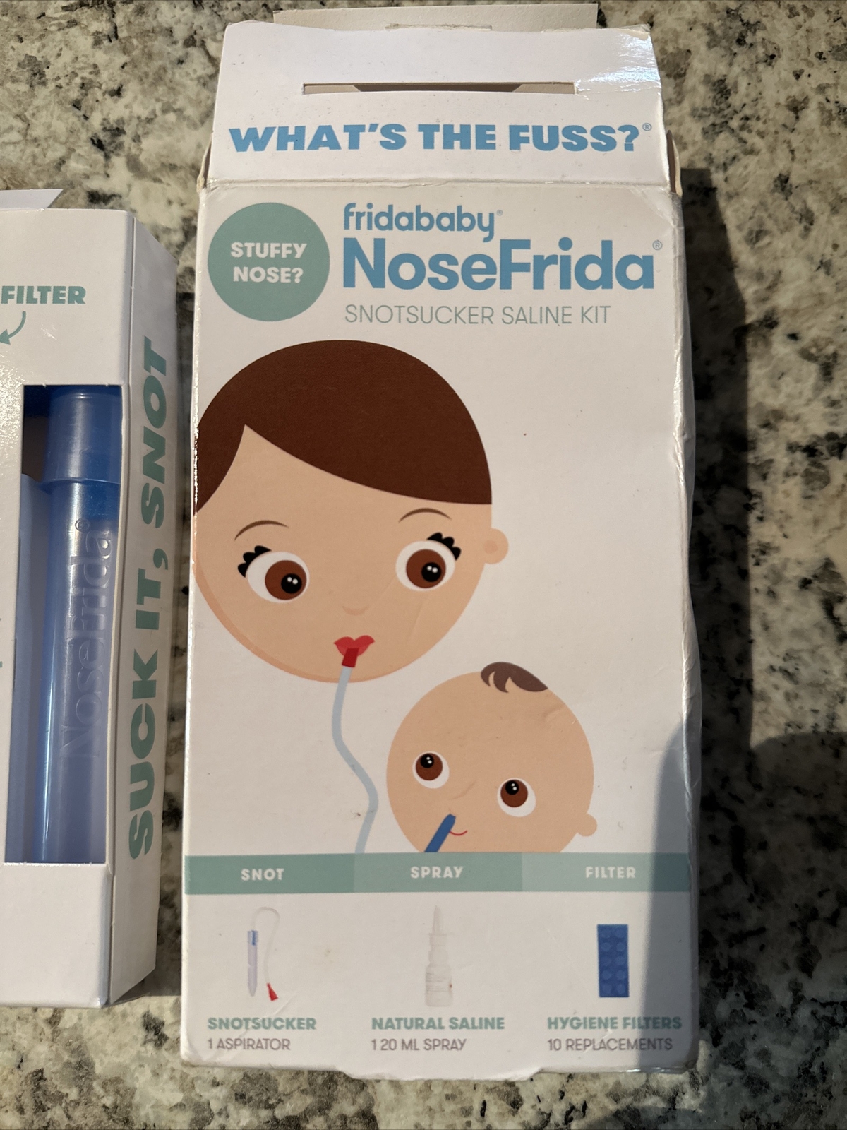 Fridababy Nose Frida Snotsucker Saline Kit With Natural Saline & 10 Filters New 851877006004 eBay