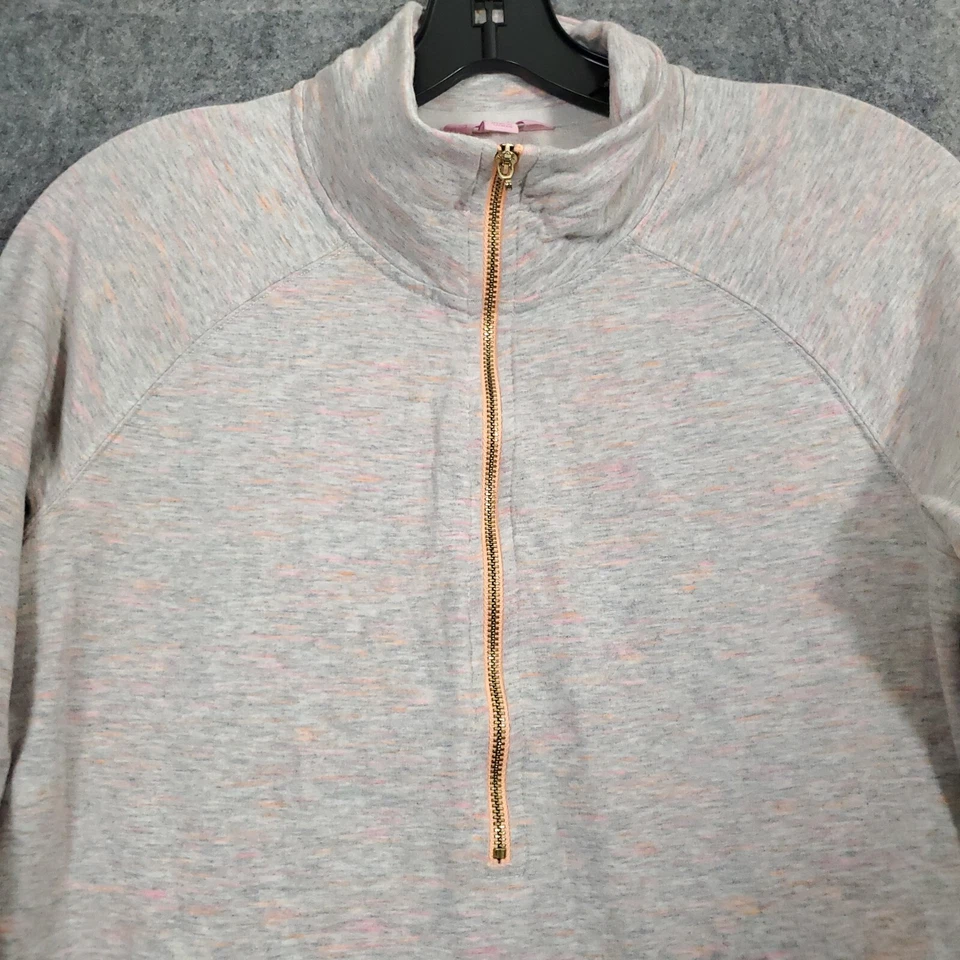 Chaqueta elástica Lilly Pulitzer con cremallera en cuarto para mujer gris activo cuello alto logotipo S Foto 2 de 4