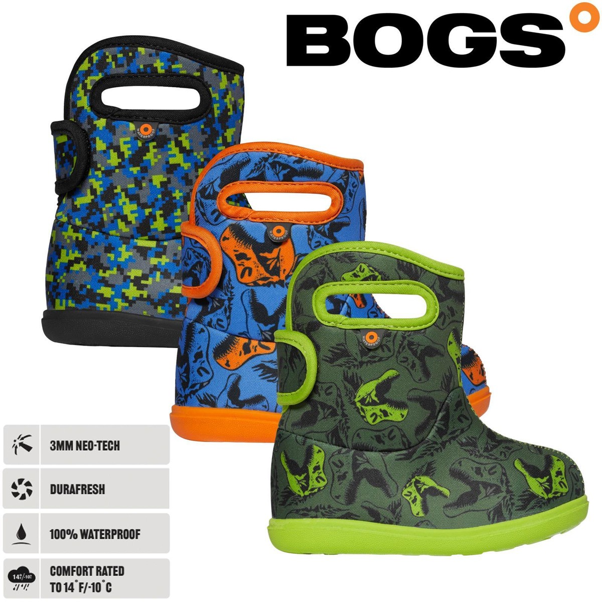 Bogs Baby Infants Boys Wellies Boots Dinosaur Waterproof Fur