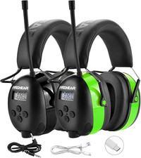 033 2Pack Upgraded 5.3 Bluetooth Hearing Protection AM FM Radio Headphones, Nois