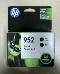 HP Genuine 952 2-Pack Black Printer Ink Cartridge Replacement Exp. 07/22^ New 193424008001 | eBay