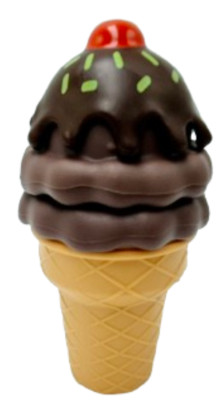 Play Food Double Scoop Chocolate Ice Cream Cone With Hot Fudge Topping Mint