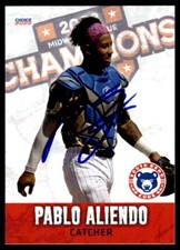 2022 Choice Midwest Champs Pablo Aliendo Auto South Bend Cubs #1 Signed