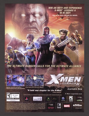 X-Men Legends II Rise of Apocalypse 2 Xbox PS2 Promotional Ad Art
