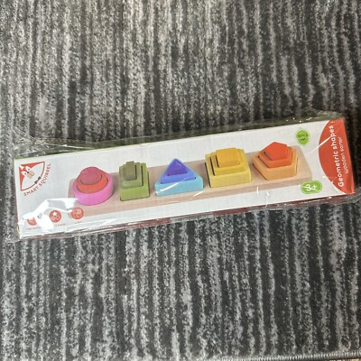 Wooden Sorting Shapes Montessori Toy Stacking Sorting Play Nesting Building New
