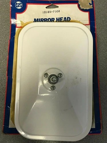 10165-7308 KD WHITE ENAMEL MIRROR, SWIVEL CONNECTION, 8" X 5.25", NEW, PAINTABLE