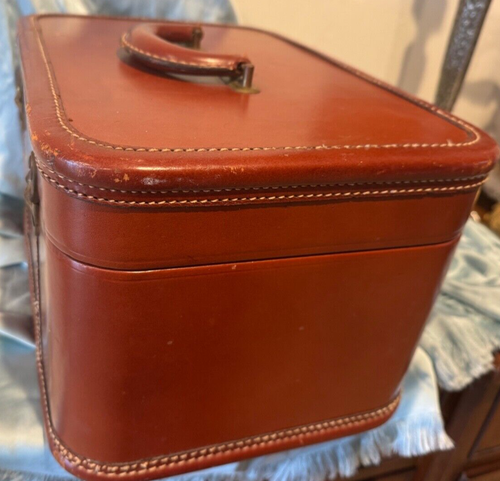 Vintage Continental Luggage New York Travel Case Brown w Keys Initials E H L - Picture 12 of 24