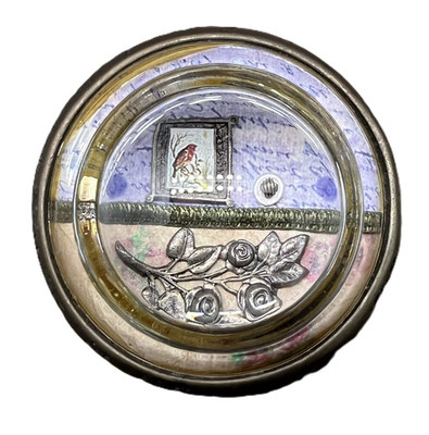 Vtg Unique ''The Answer, My Friend, is Not Blowing in the Wind'' Glass Paperweight