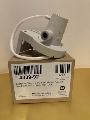 Everpure EV433992 Filter Head, Claris, GEN2, 3/8'' QCF  NEW OPEN BOX  