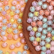 50Pcs Acrylic Round Beads Loose Spacer Beads for Jewelry Making DIY Handwork