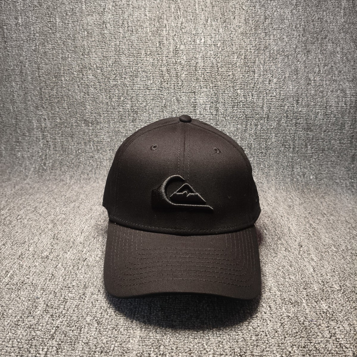 Quiksilver Black 39THIRTY Stretch Fit Baseball Cap Hat Curved Brim New