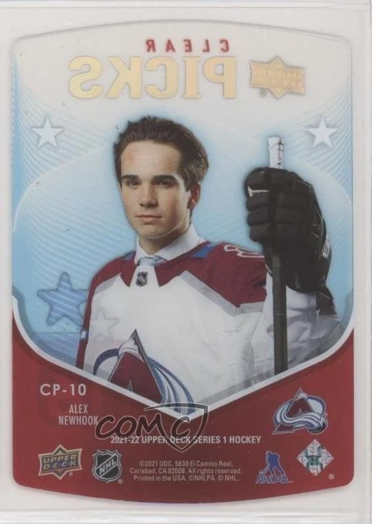 2021-22 Upper Deck Series 1 Clear Picks Alex Newhook #CP-10 Rookie RC - Image 2 of 2