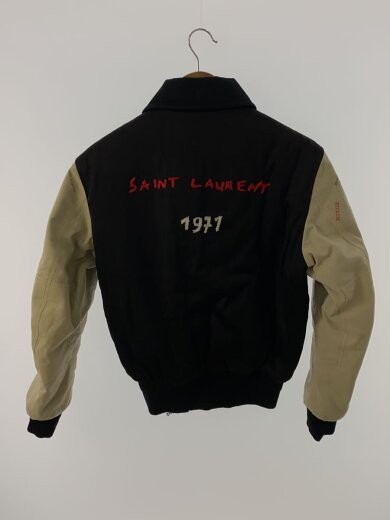 GIACCA BOMBER SAINT LAURENT 17AW RICAMATA TAGLIA 44 cotone nero 494062 Y075R
