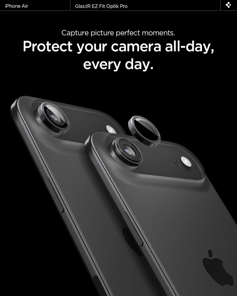 For iPhone 17 / Air | Spigen [ GlasTR Optik Pro EZ Fit ] Camera Lens Protector - Image 4 of 4