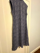 GANNI Floral Sleeveless Round Neck Midi Dress Women’s XL Blue White Shift