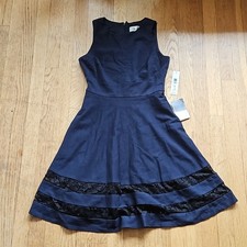 NWT Eliza J fit and flare dress with pockets and lace trim 6