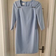 Madeleine Size 8 Wedding Guest Dress Powder Blue Lined Formal Occasion Rear Slit