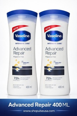 2 PK Vaseline Intensive Care Advanced Repair Body Lotion 13.5 FL oz/400 ML