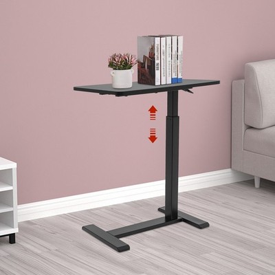 Pneumatic Mobile Standing Desk Laptop Desk, Overbed Table Hospital Home Use