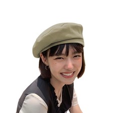 Women Girls Fashion French Beret Hats Solid Color Cotton Beanie Cap Artist Pa...