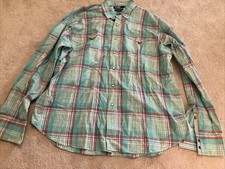 Men  s Polo Ralph Lauren Western Classic Fit Plaid Button Pearl Snap Shirt XL